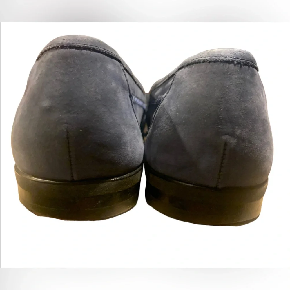 🌟SOLD💕Bally Mens Blue Leather Suede Herringbone Pattern Slip on LoafersSize 11 - Picture 7 of 7